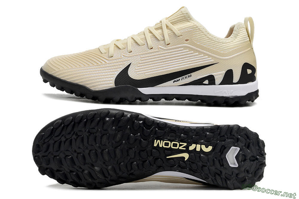 Unisex Nike Air Zoom Mercurial Vapor 15 Elite TF Football Shoes - Beige/Black/White 1