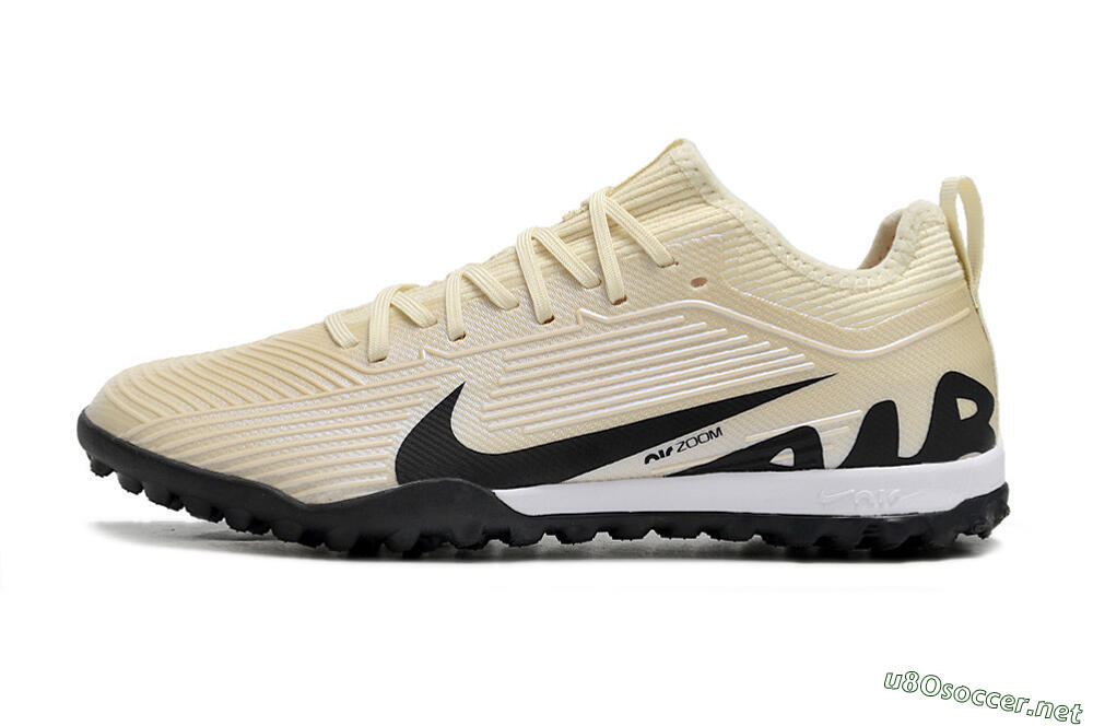 Unisex Nike Air Zoom Mercurial Vapor 15 Elite TF Football Shoes - Beige/Black/White 0