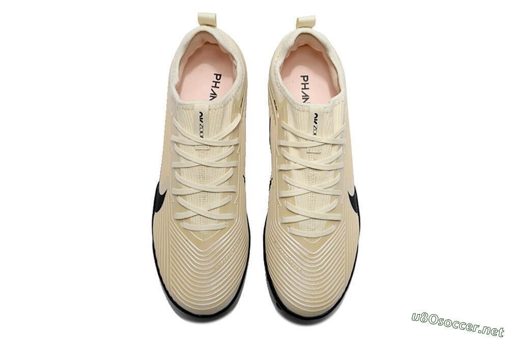 Unisex Nike Air Zoom Mercurial Vapor 15 Elite TF Football Shoes - Beige/Black/White 4
