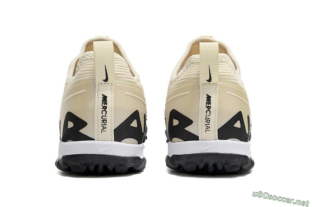Unisex Nike Air Zoom Mercurial Vapor 15 Elite TF Football Shoes - Beige/Black/White 5