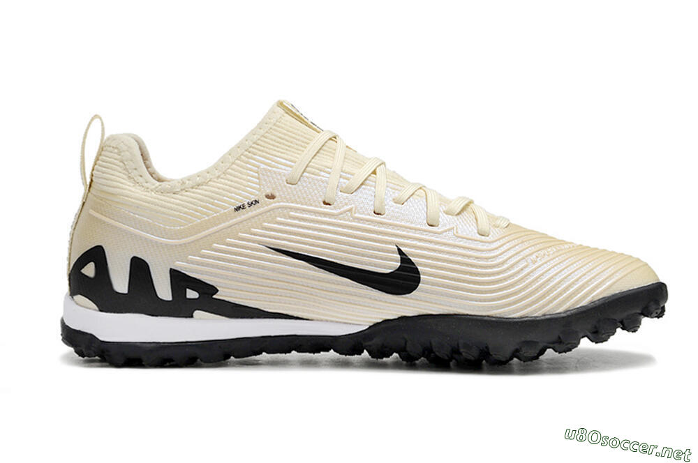 Unisex Nike Air Zoom Mercurial Vapor 15 Elite TF Football Shoes - Beige/Black/White 7