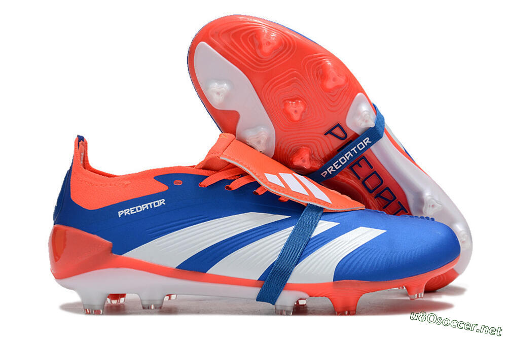 Unisex Adidas Predator Elite Foldover Tongue FG Football Boots - Blue/White/Red 2