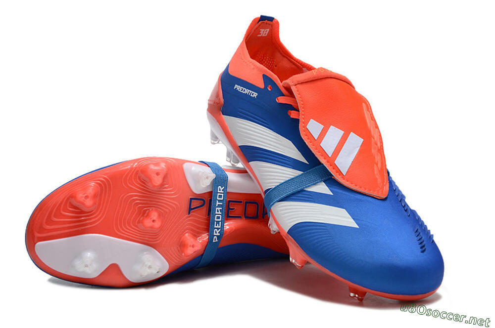 Unisex Adidas Predator Elite Foldover Tongue FG Football Boots - Blue/White/Red 3