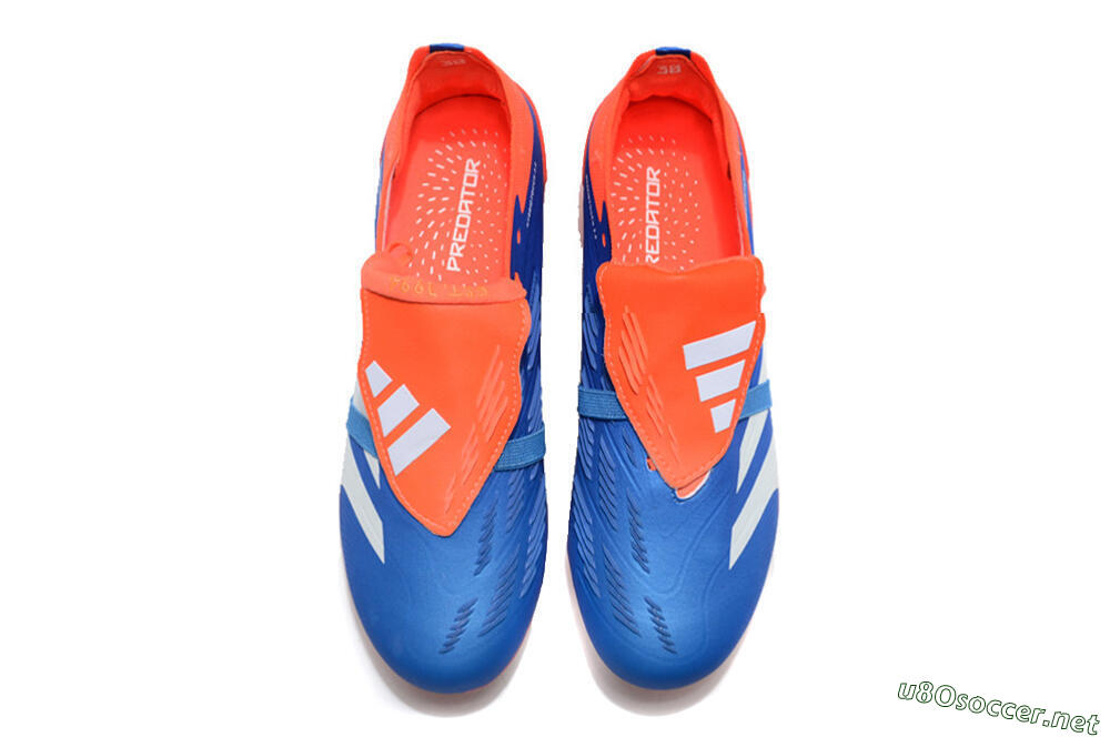 Unisex Adidas Predator Elite Foldover Tongue FG Football Boots - Blue/White/Red 4