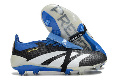 Unisex Adidas Predator Elite Foldover Tongue FG Football Boots - Black/White/Blue