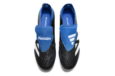 Unisex Adidas Predator Elite Foldover Tongue FG Football Boots - Black/White/Blue