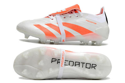 Unisex Adidas Predator Elite Foldover Tongue FG Football Boots - Beige/White/Red