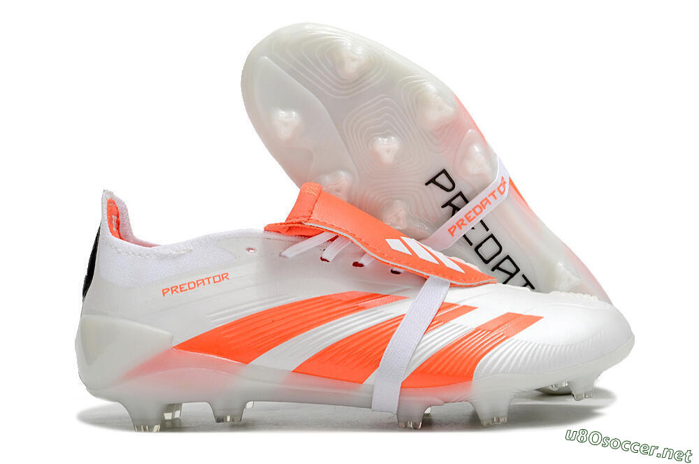 Unisex Adidas Predator Elite Foldover Tongue FG Football Boots - Beige/White/Red 2