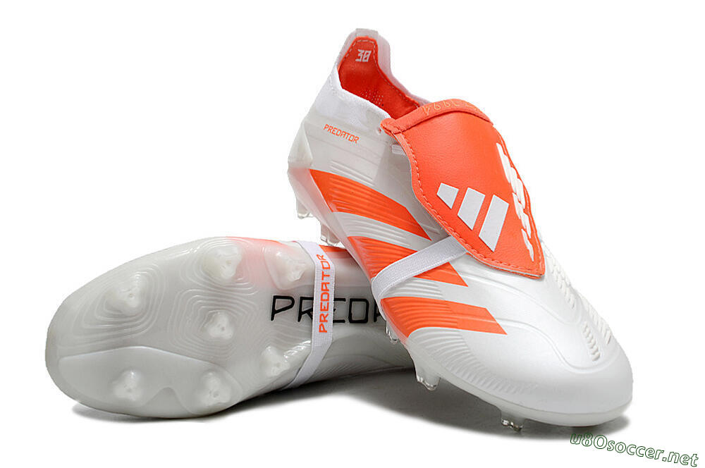 Unisex Adidas Predator Elite Foldover Tongue FG Football Boots - Beige/White/Red 3