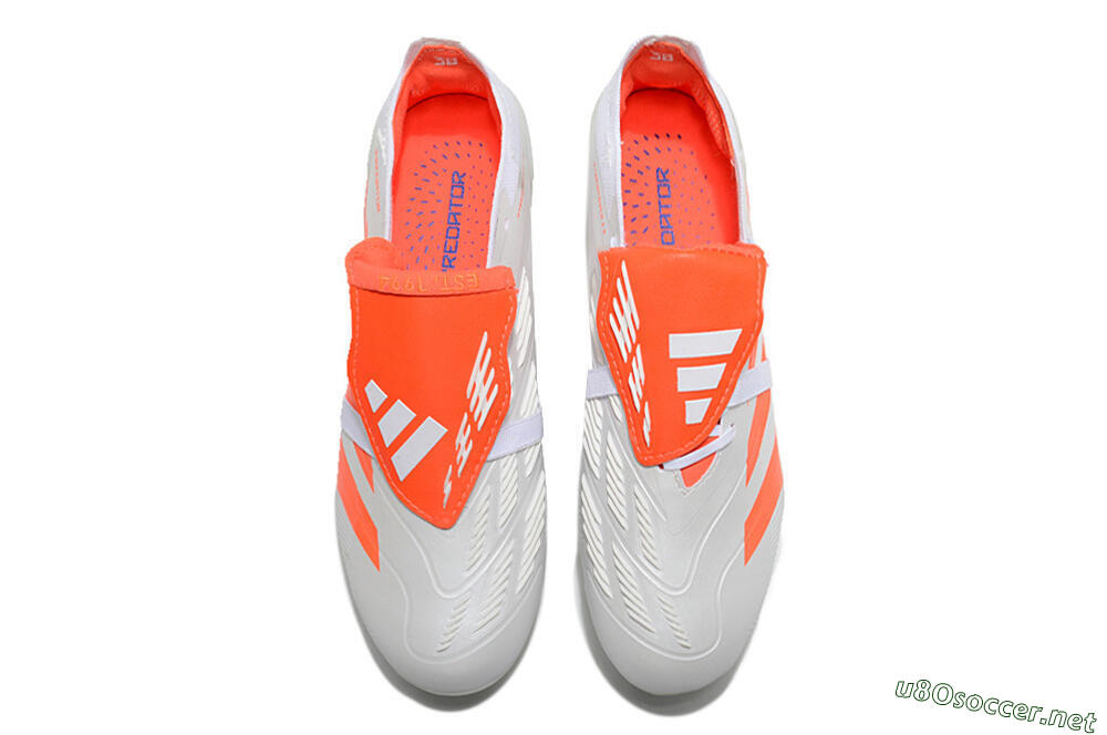 Unisex Adidas Predator Elite Foldover Tongue FG Football Boots - Beige/White/Red 4
