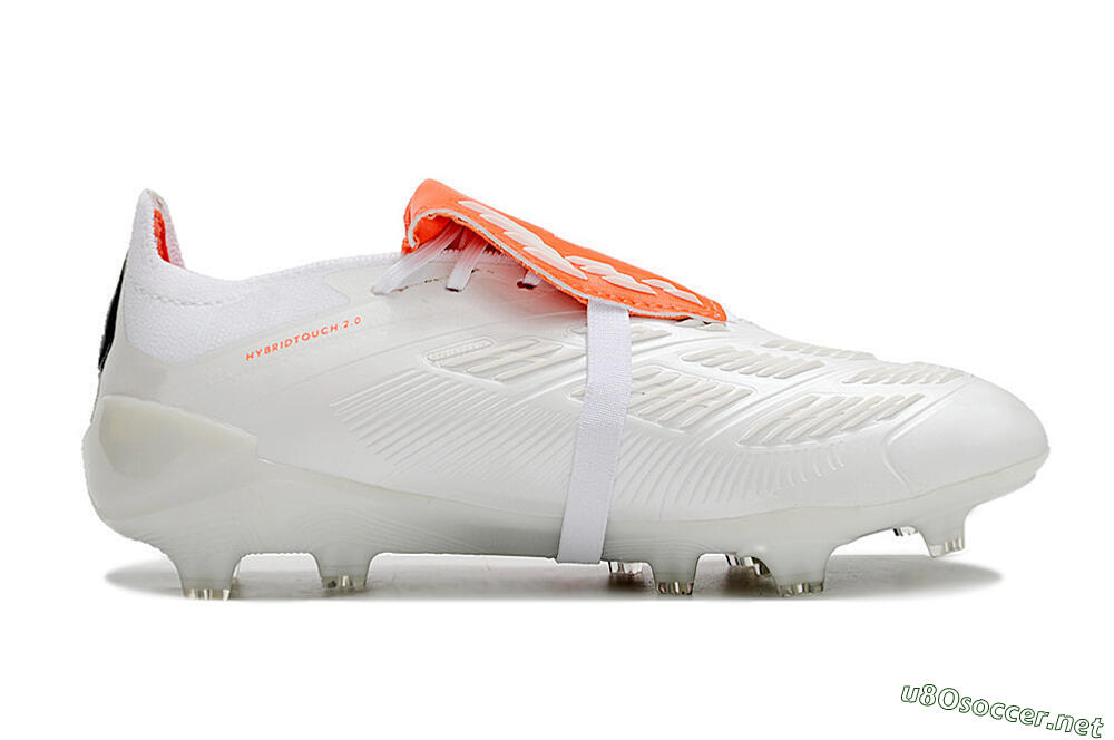 Unisex Adidas Predator Elite Foldover Tongue FG Football Boots - Beige/White/Red 7