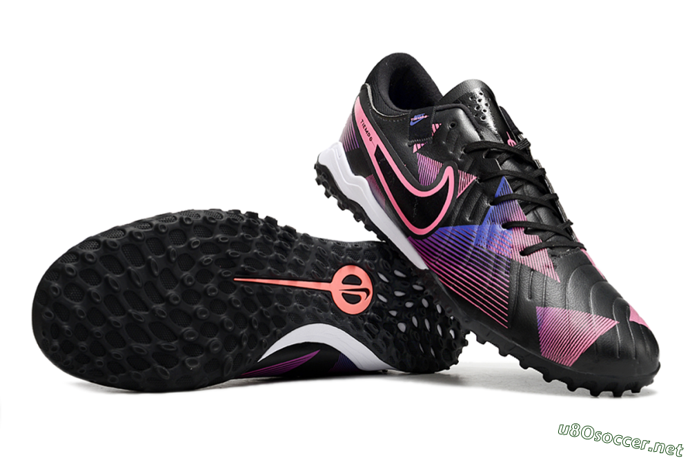 Men's Nike Tiempo Legend 10 Pro TF Football Shoes - Black/Purple/Pink 1