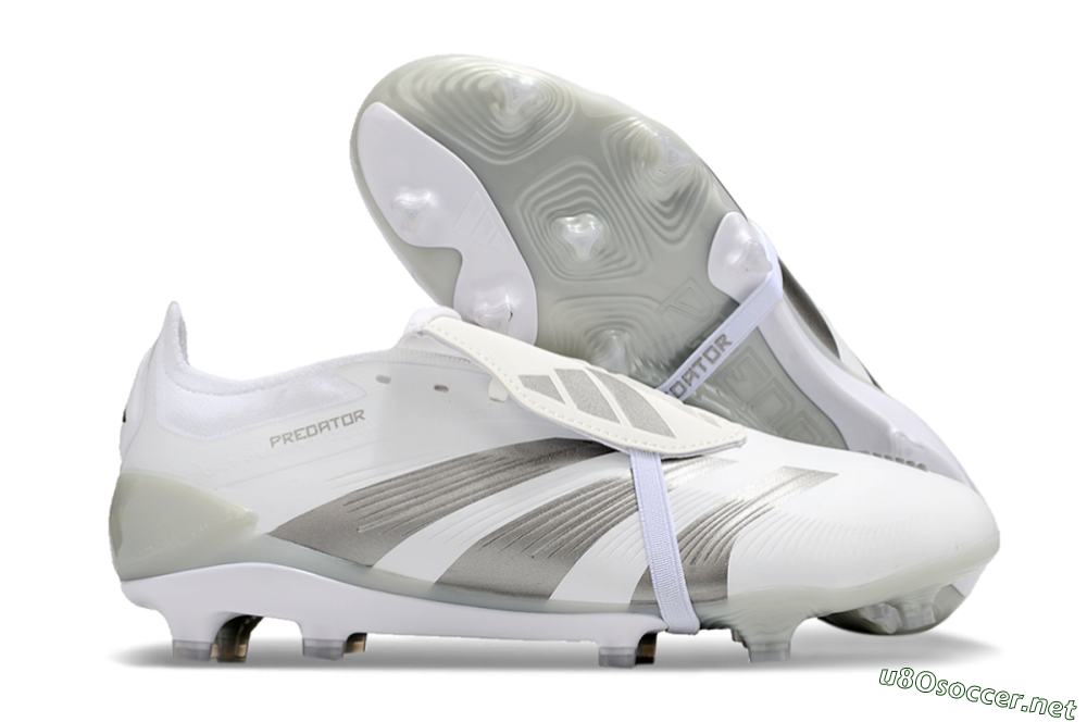 Men's Adidas Predator Elite Foldover Tongue FG Football Boots - White/Grey 2