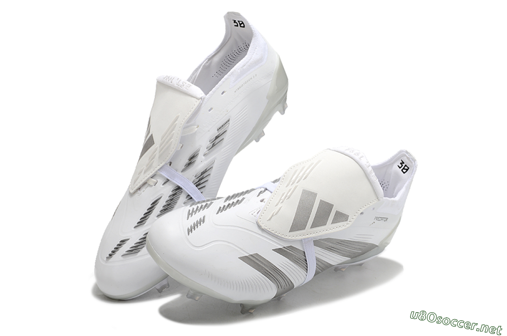 Men's Adidas Predator Elite Foldover Tongue FG Football Boots - White/Grey 3