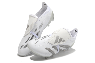 Men's Adidas Predator Elite Foldover Tongue FG Football Boots - White/Grey
