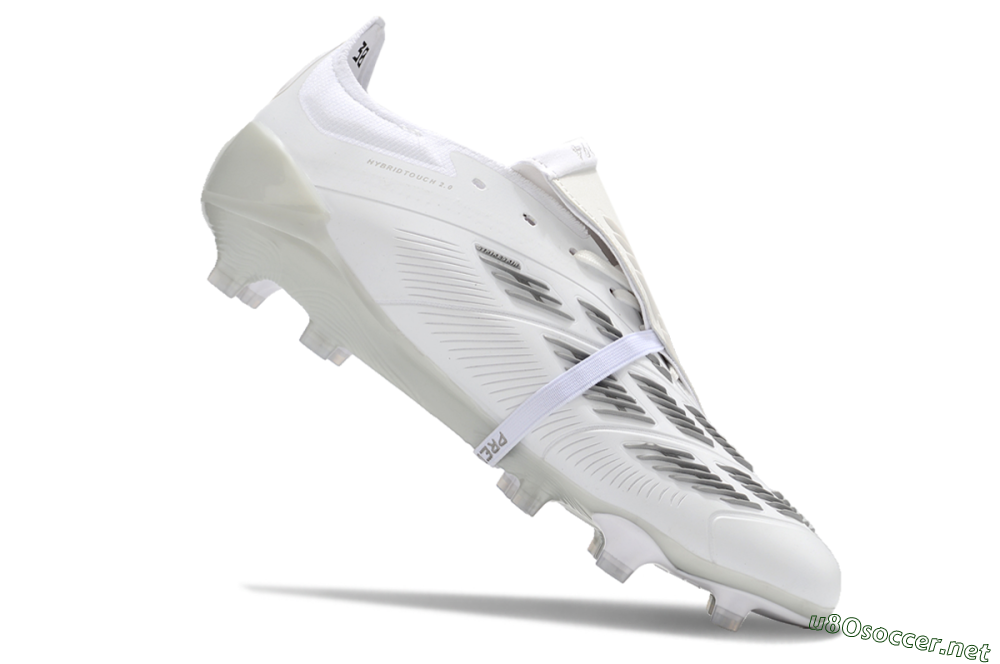 Men's Adidas Predator Elite Foldover Tongue FG Football Boots - White/Grey 4
