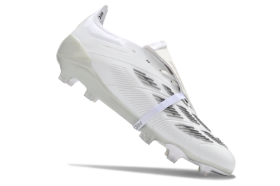 Men's Adidas Predator Elite Foldover Tongue FG Football Boots - White/Grey