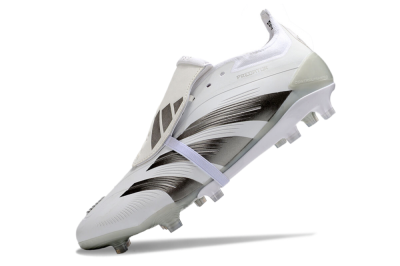 Men's Adidas Predator Elite Foldover Tongue FG Football Boots - White/Grey