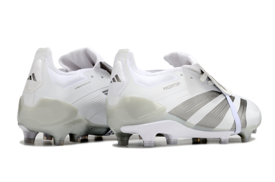 Men's Adidas Predator Elite Foldover Tongue FG Football Boots - White/Grey