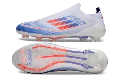 Men's Adidas F50 Adizero FG Football Boots - White/Blue/Orange