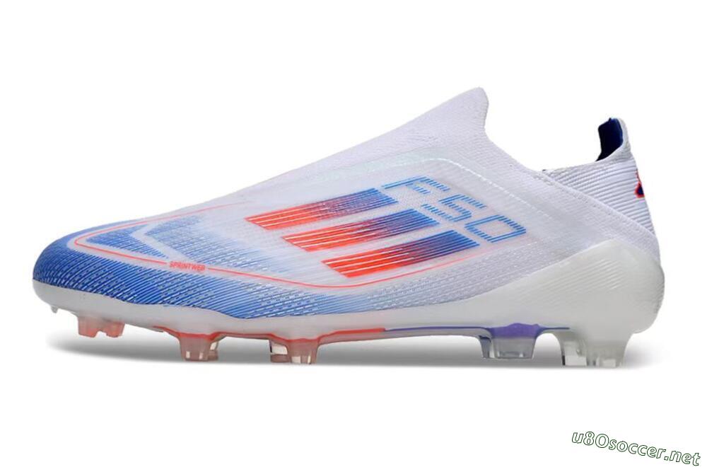 Men's Adidas F50 Adizero FG Football Boots - White/Blue/Orange 0
