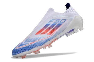 Men's Adidas F50 Adizero FG Football Boots - White/Blue/Orange
