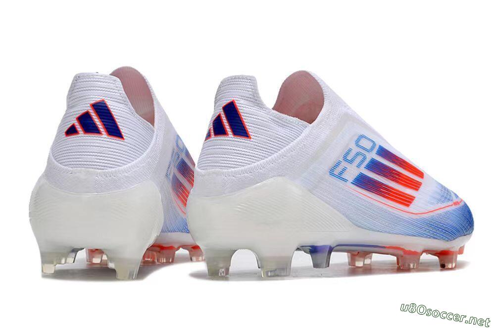 Men's Adidas F50 Adizero FG Football Boots - White/Blue/Orange 6