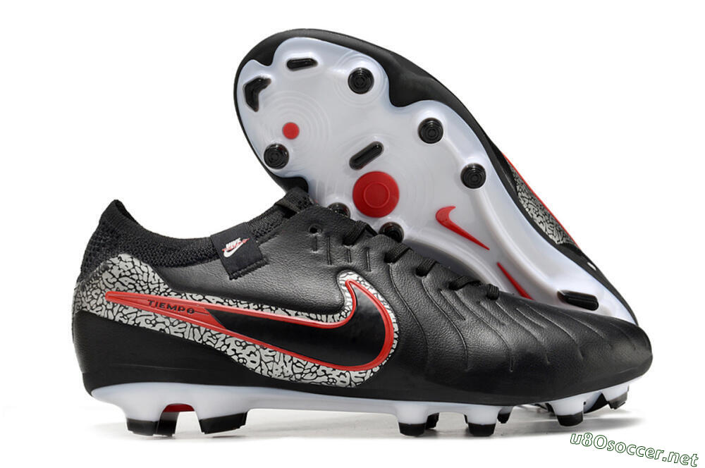 Men's Nike Tiempo Legend 10 Elite FG Football Boots - Black/Red/White 2