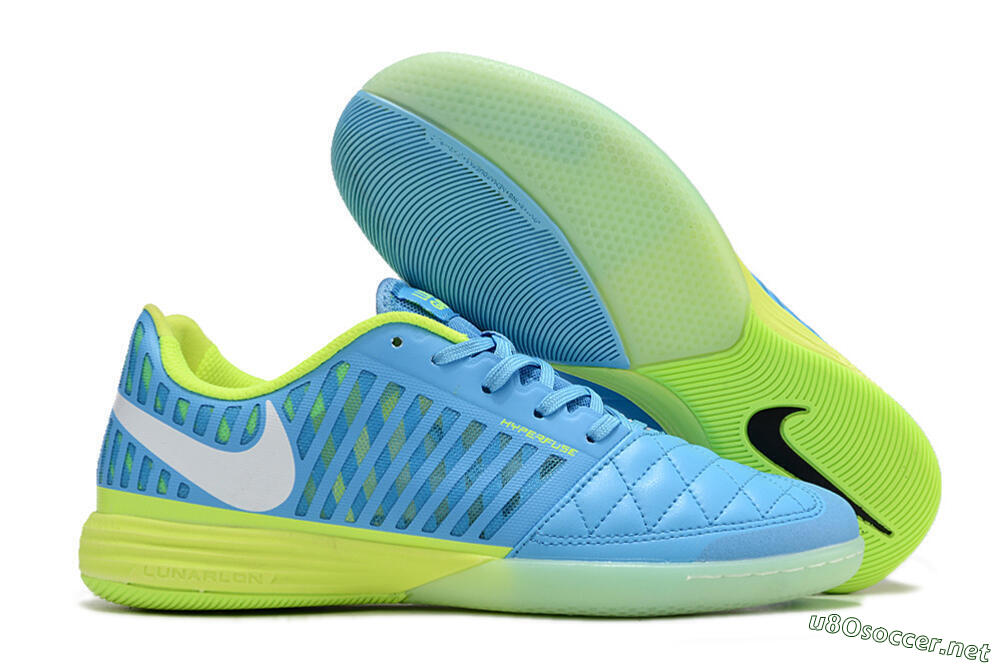 Men's Nike Lunar Gato 2 IC Football Shoes - Jade/White/Yellow 2