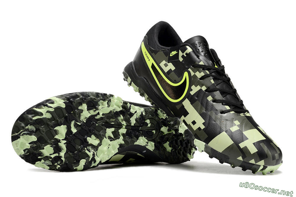 Men's Nike Tiempo Legend 10 TF Football Shoes - Black/Yellow/Camo 1