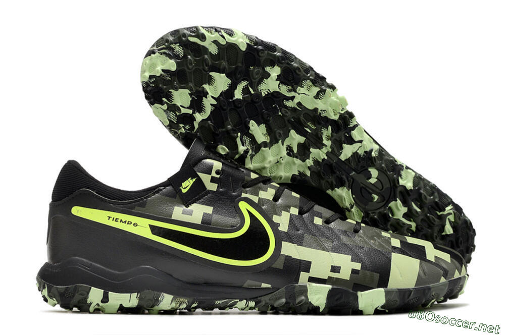 Men's Nike Tiempo Legend 10 TF Football Shoes - Black/Yellow/Camo 2