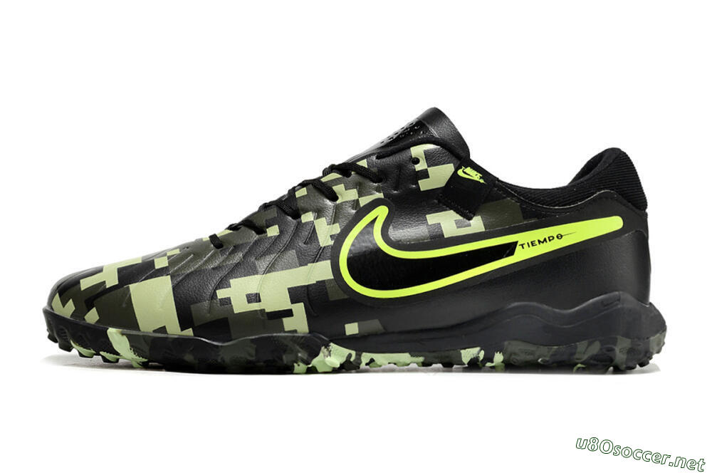 Men's Nike Tiempo Legend 10 TF Football Shoes - Black/Yellow/Camo 0