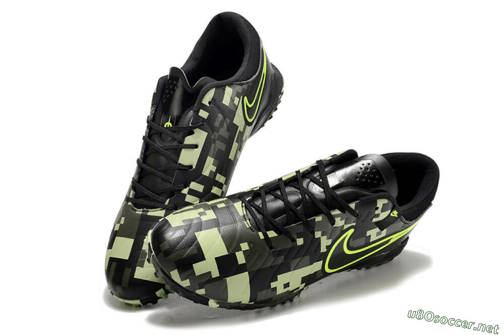 Men's Nike Tiempo Legend 10 TF Football Shoes - Black/Yellow/Camo 3