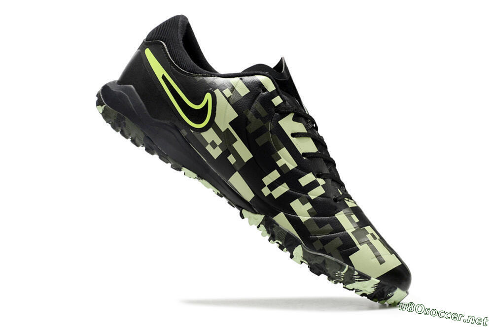 Men's Nike Tiempo Legend 10 TF Football Shoes - Black/Yellow/Camo 4