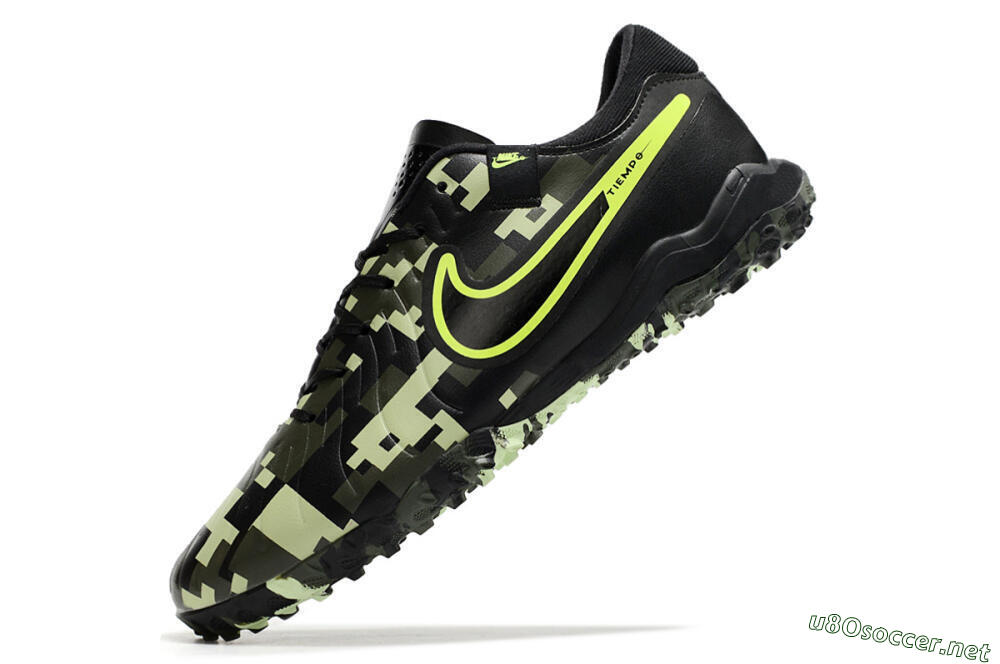 Men's Nike Tiempo Legend 10 TF Football Shoes - Black/Yellow/Camo 5