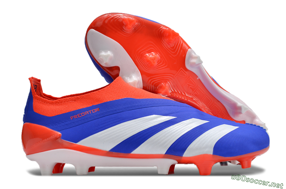 Men's Adidas Predator Elite Laceless FG Football Boots - Blue/White/Red 2