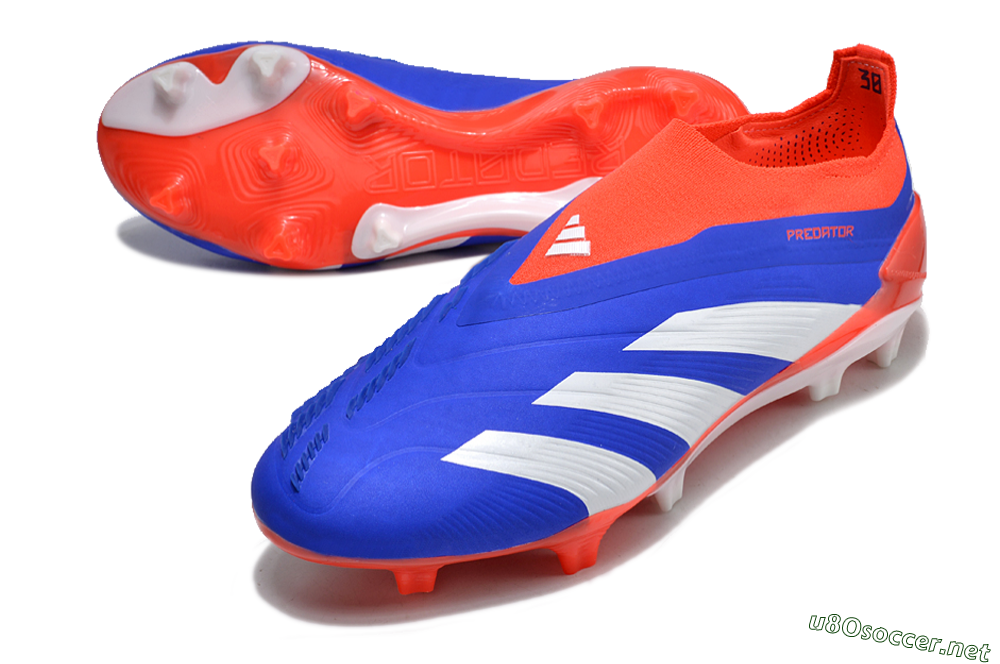 Men's Adidas Predator Elite Laceless FG Football Boots - Blue/White/Red 3