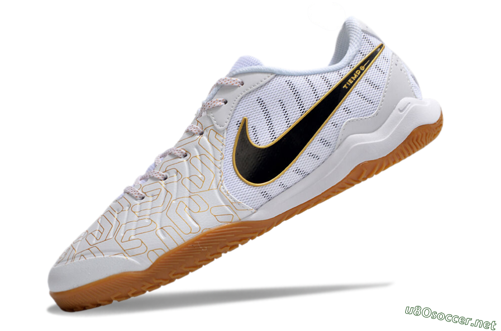 Men's Nike Tiempo Legend 10 Academy IC Football Shoes - White/Gold/Black 5