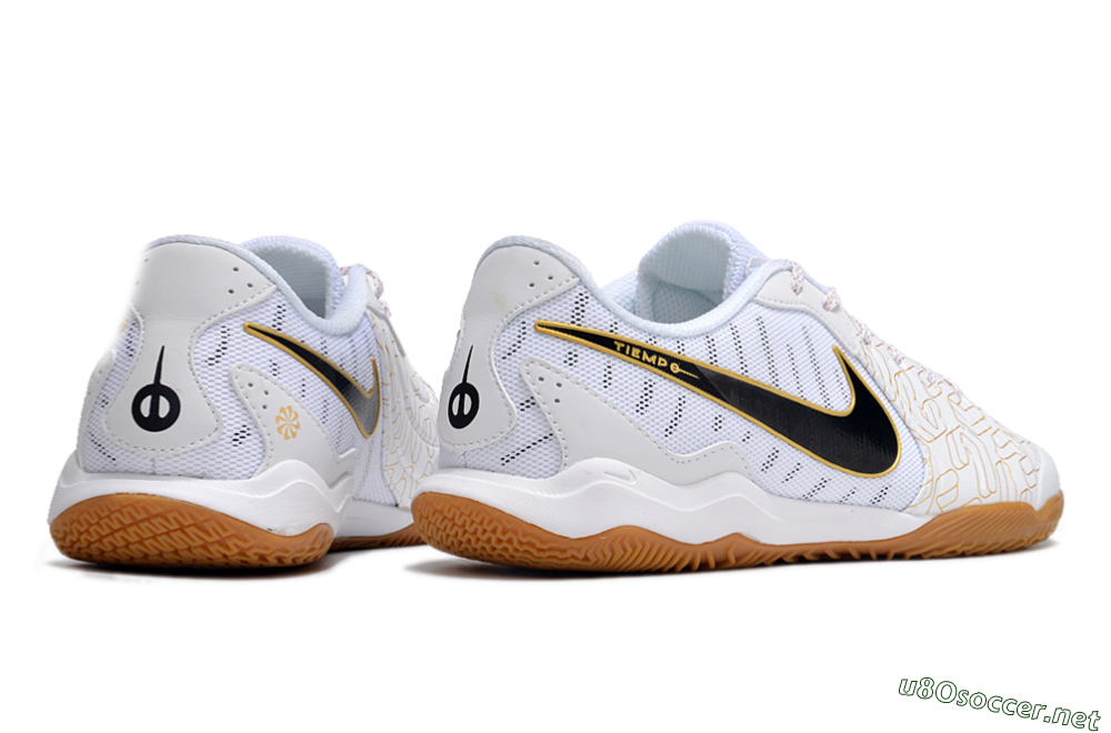 Men's Nike Tiempo Legend 10 Academy IC Football Shoes - White/Gold/Black 6