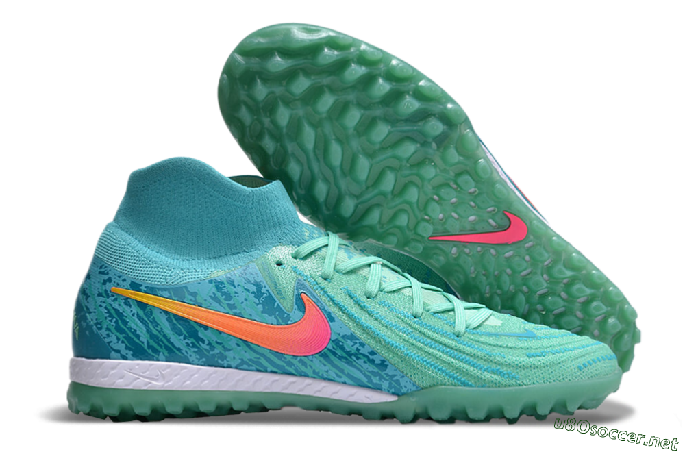 Men's Nike Phantom Luna Elite NU TF Football Shoes - Green/Pink/Orange 2