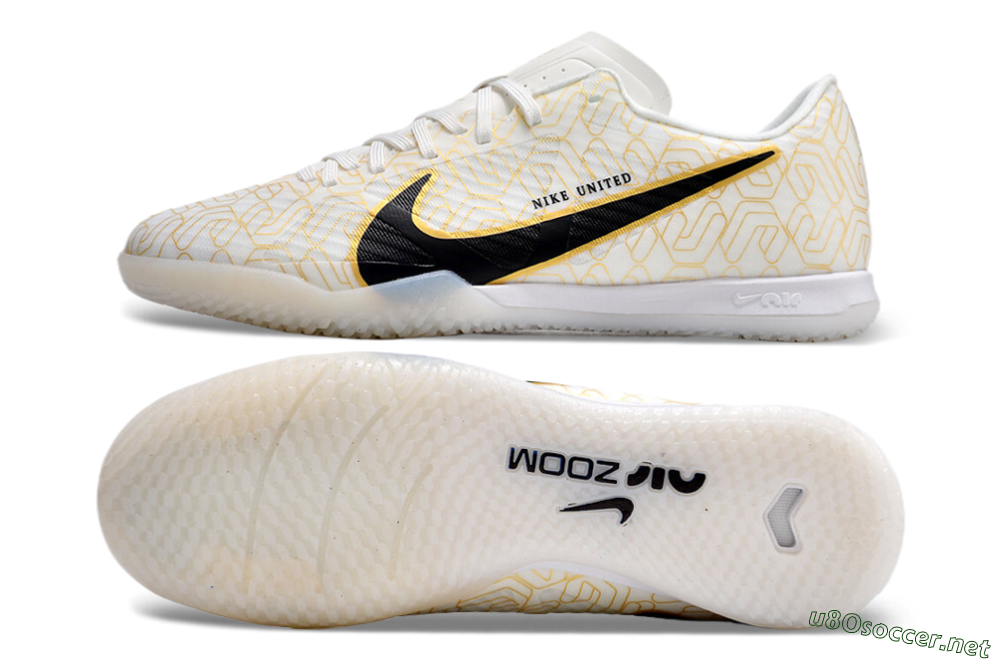 Men's Nike Air Zoom Mercurial Vapor 15 Academy IC Football Shoes - White/Gold/Black 1