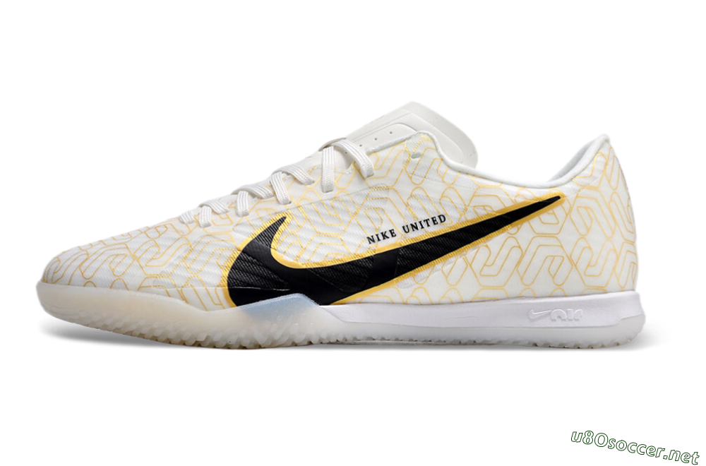 Men's Nike Air Zoom Mercurial Vapor 15 Academy IC Football Shoes - White/Gold/Black 0