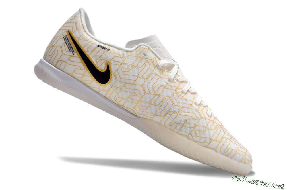 Men's Nike Air Zoom Mercurial Vapor 15 Academy IC Football Shoes - White/Gold/Black 4
