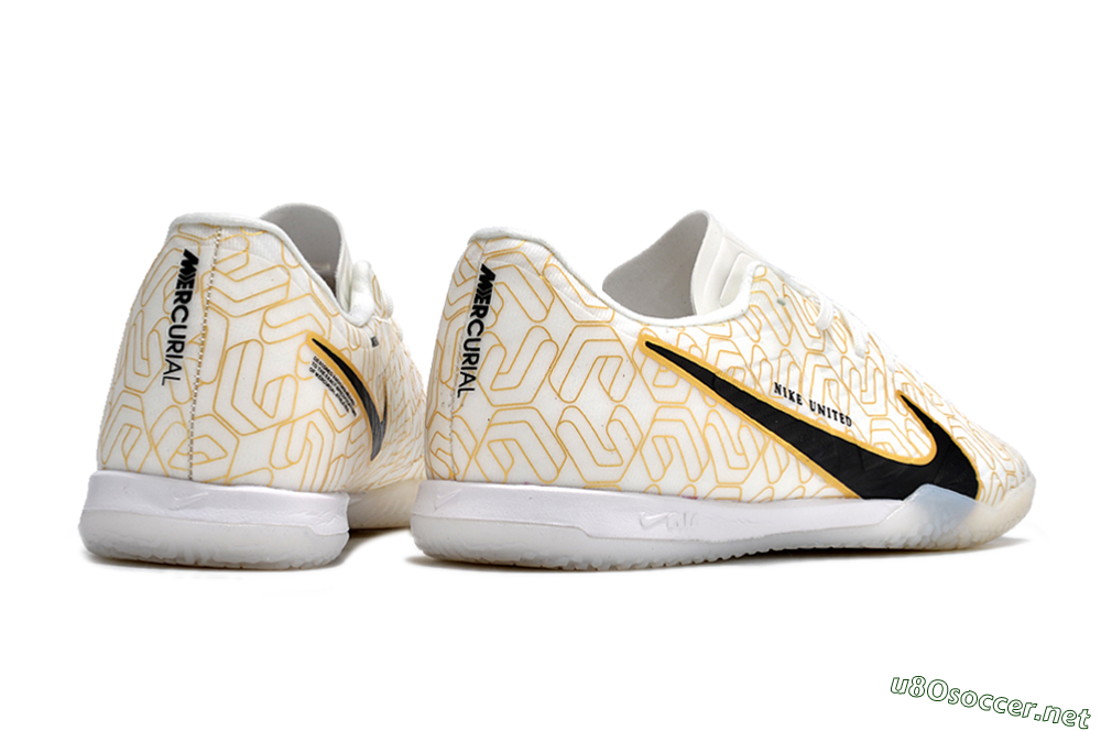 Men's Nike Air Zoom Mercurial Vapor 15 Academy IC Football Shoes - White/Gold/Black 6