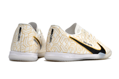 Men's Nike Air Zoom Mercurial Vapor 15 Academy IC Football Shoes - White/Gold/Black
