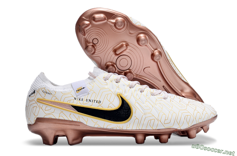 Men's Nike Tiempo Legend 10 Elite FG Football Boots - White/Gold/Black 2