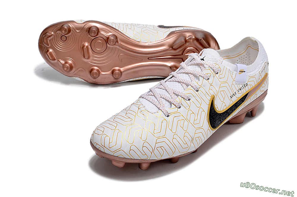 Men's Nike Tiempo Legend 10 Elite FG Football Boots - White/Gold/Black 3