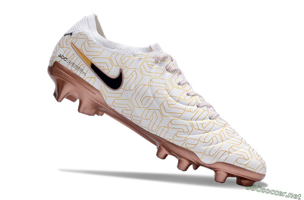 Men's Nike Tiempo Legend 10 Elite FG Football Boots - White/Gold/Black 4