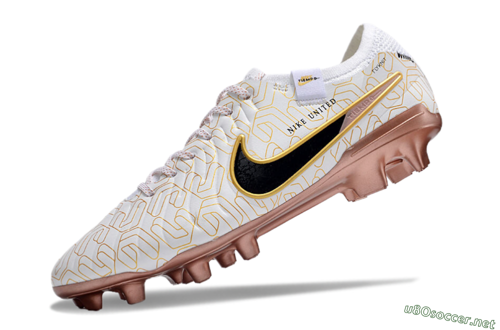 Men's Nike Tiempo Legend 10 Elite FG Football Boots - White/Gold/Black 5