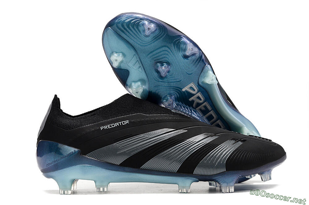 Men's Adidas Predator 24 Elite LL FG Football Boots - Black/Silver/Jade 2